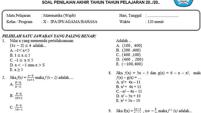 5 Rahasia Bank Soal Materi Matematika Kelas 10 Semester 2 KTSP 2006 yang Wajib Kamu Kuasai di 2026