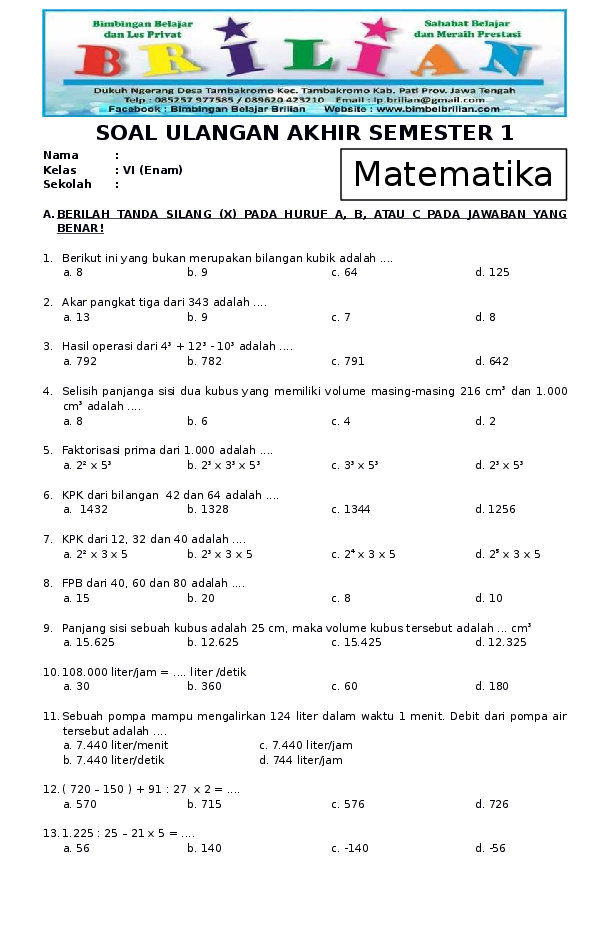7 Alasan Wajib Punya Bank Soal Matematika Semester 2 Kurikulum 2013 Kelas 4 Sebelum Ujian
