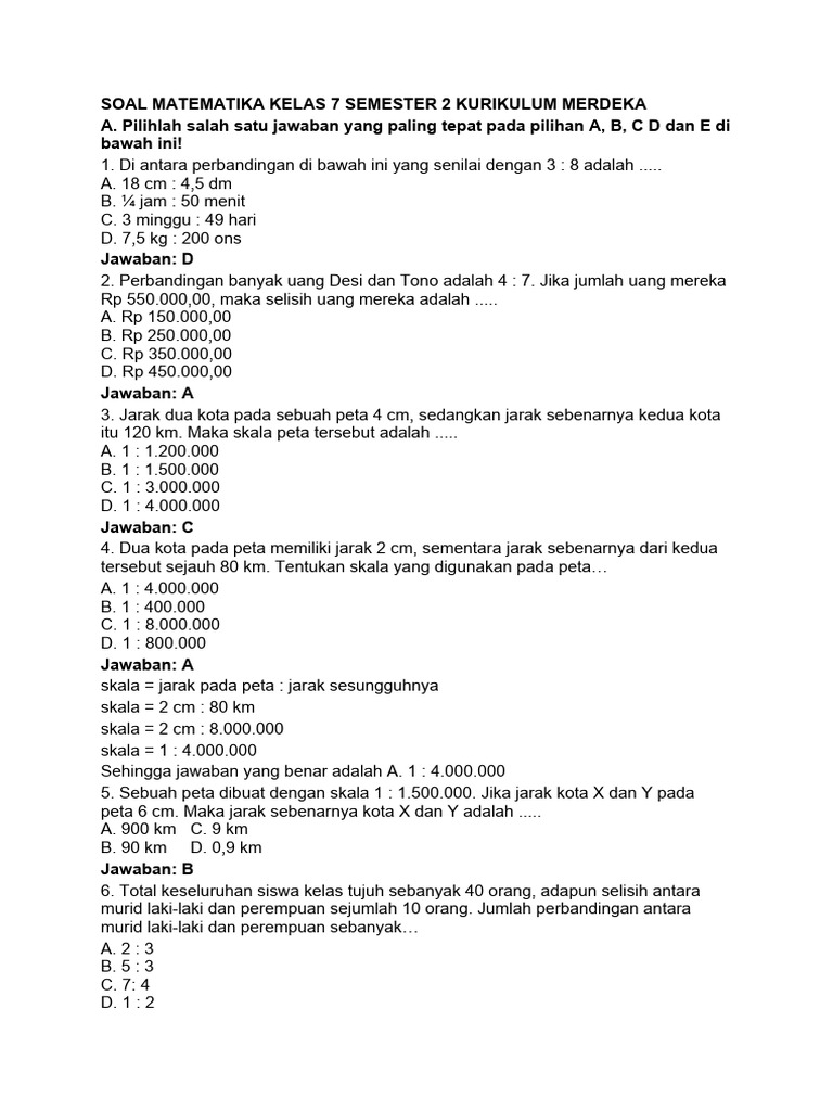 Soal-Soal Kelas 7 Semester 2 Panduan Lengkap