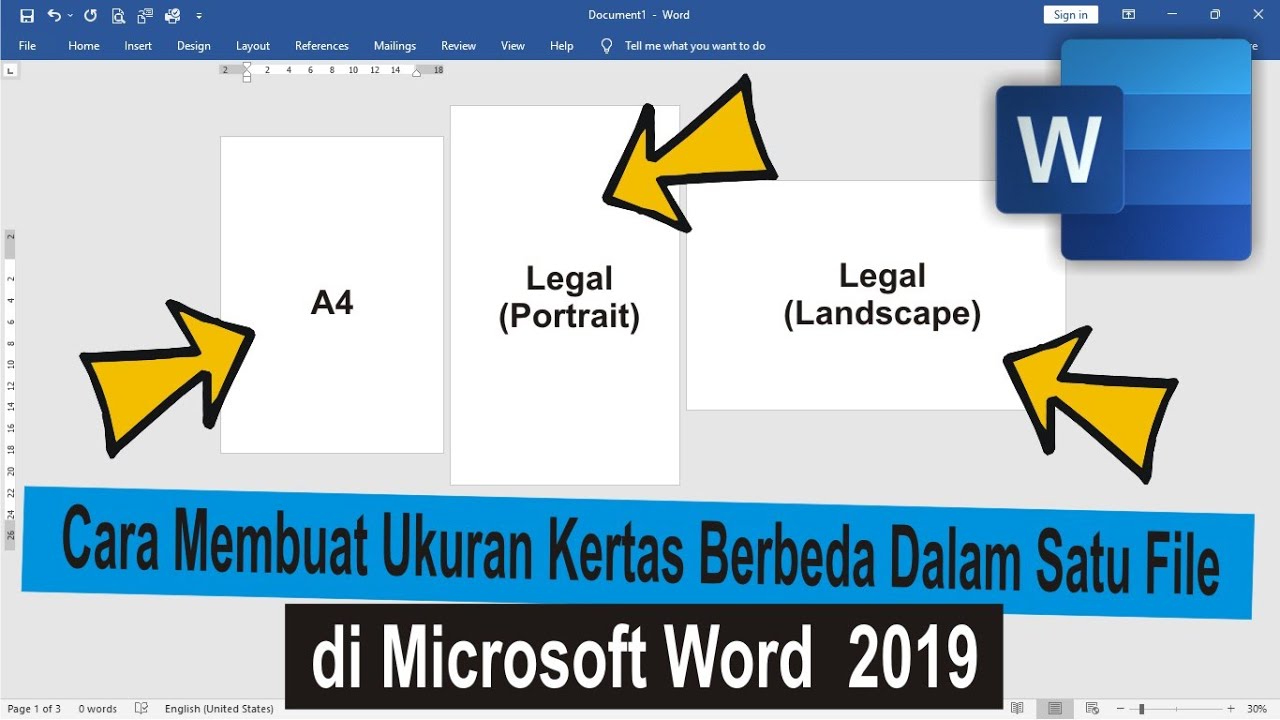 Cara Membuat Ukuran Kertas Berbeda Dalam Satu File Word