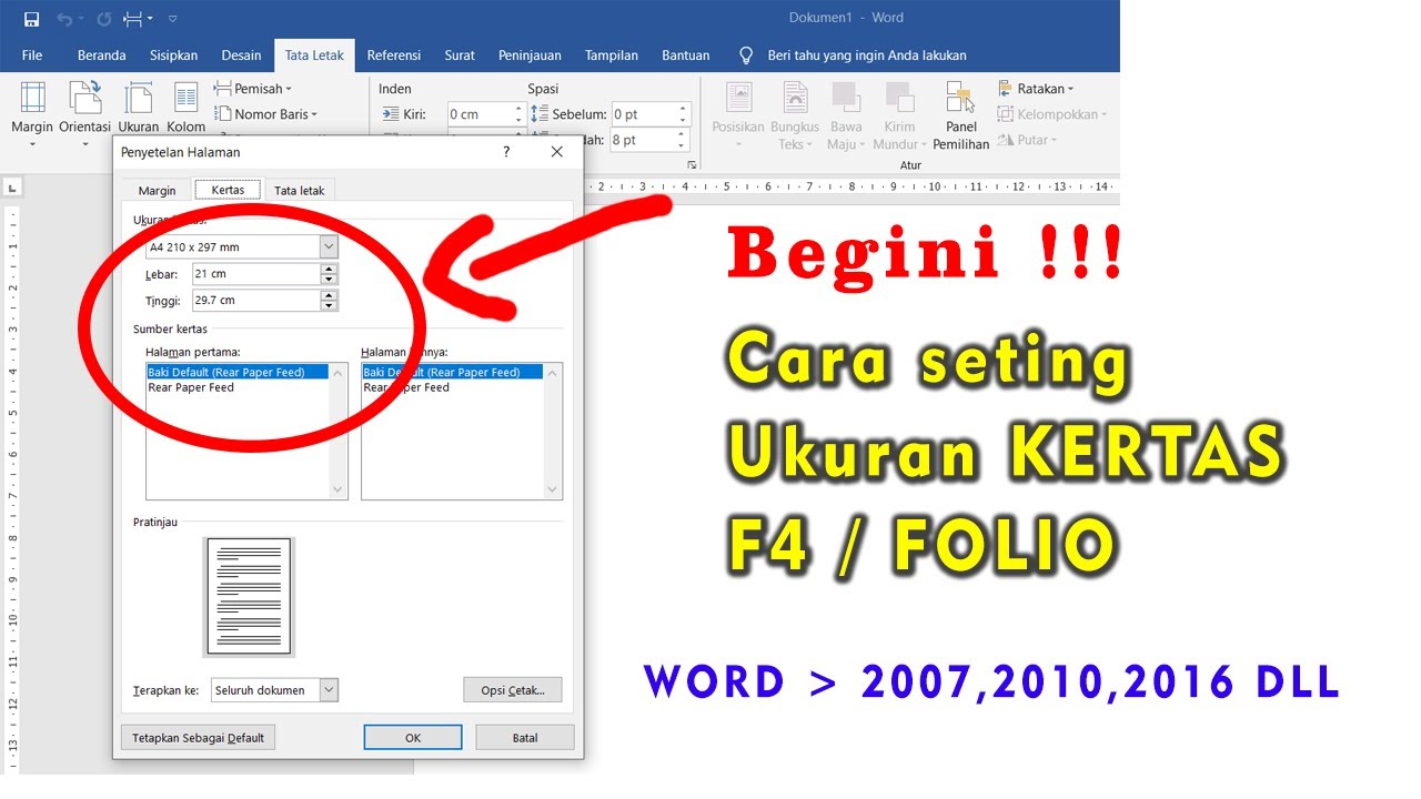 Tutorial Cara Mengatur Ukuran Margin Dan Kertas F4 Di Ms Excel Youtube