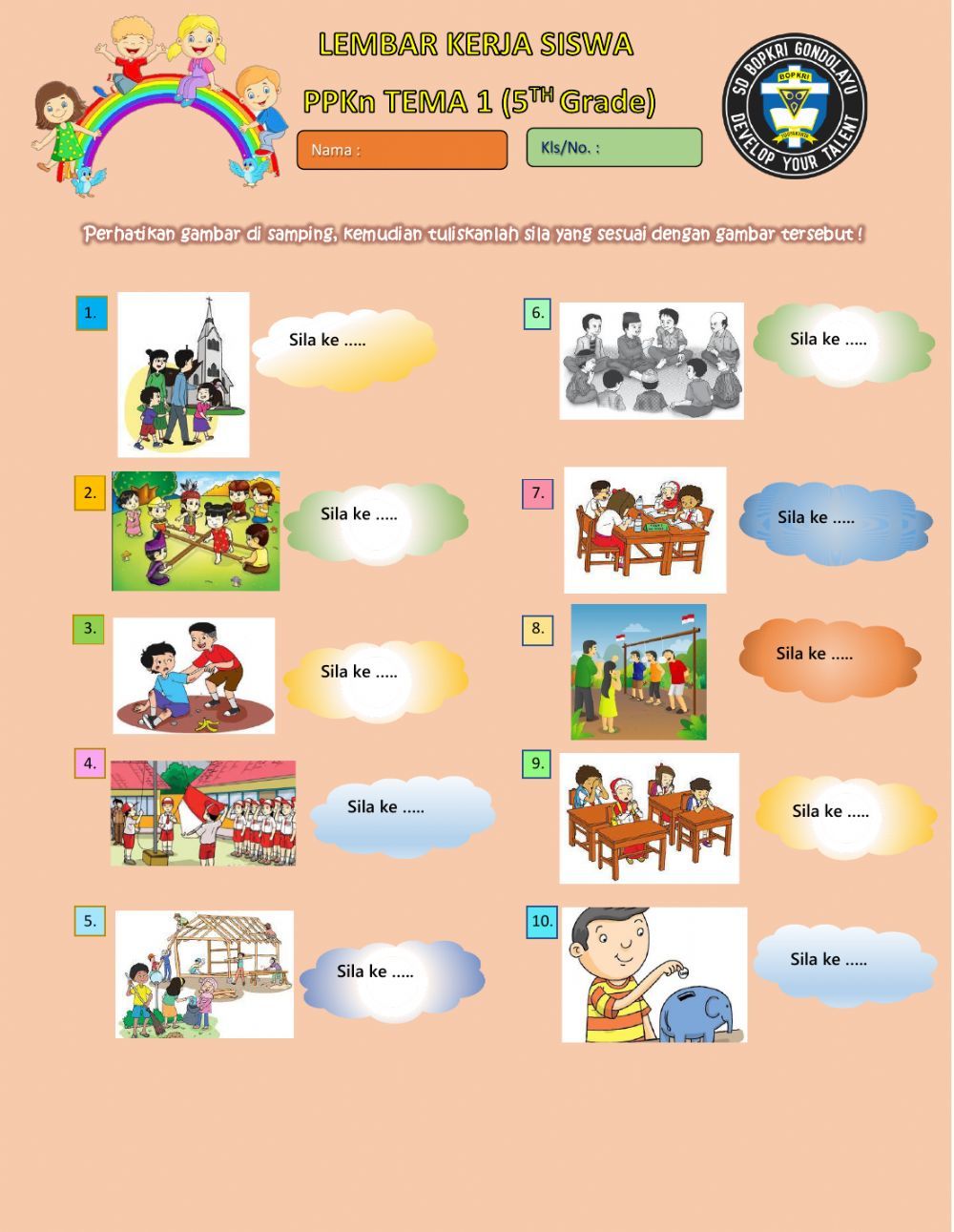 Penerapan nilai sila pancasila worksheet Book activities Worksheets Penerapan nilai sila pancasila worksheet Book activities Worksheets