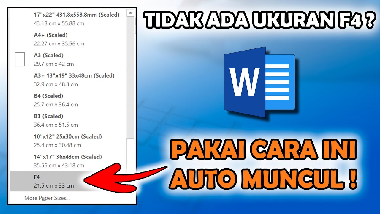 Word F4 ワード F4 便利な使い方 Cara Mengubah Ukuran Kertas Menjadi F4 pada Word F4 ワード F4 便利な使い方 Cara Mengubah Ukuran Kertas Menjadi F4 pada